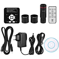 2K 41MP HD 1080P 60FPS HDMI USB Cámara industrial Tarjeta TF Microscopio de video digital + Adaptador de ocular 0.5X…